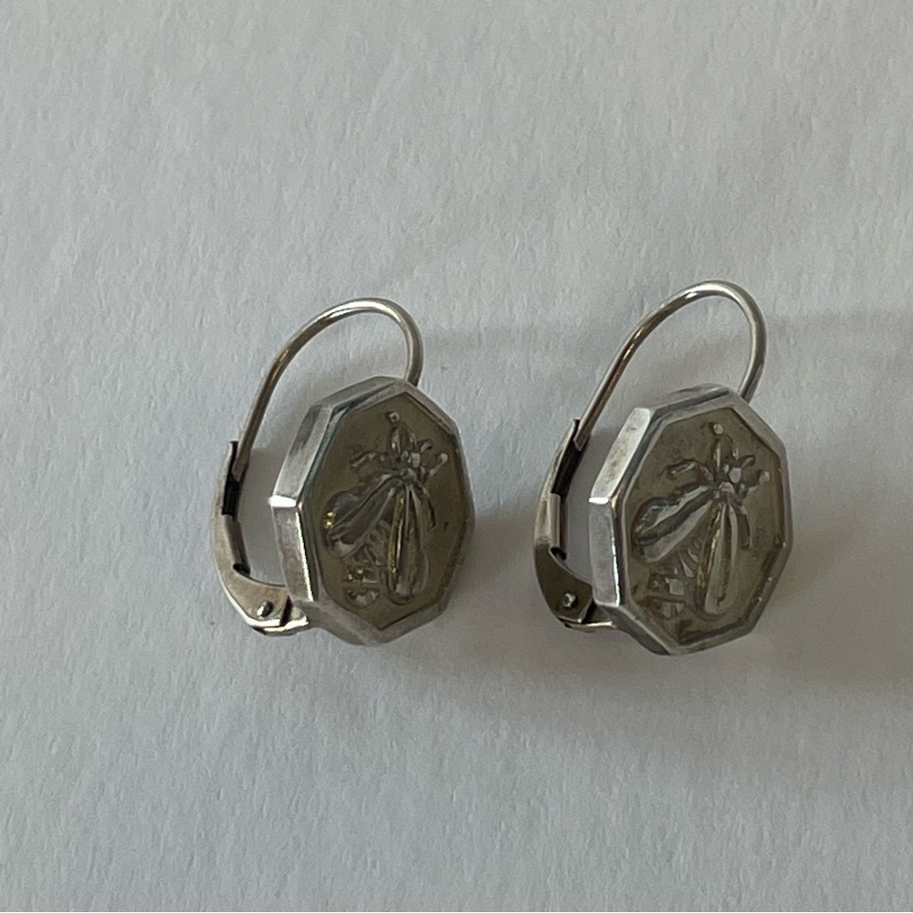 Slane & Slane Silver Bee Motif Sterling Earrings